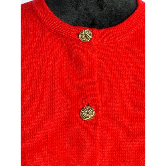 Elegant red 100% CASHMERE SAKS FITH AVENUE Women's sweater - Picture 2 of 4